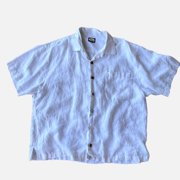Tommy Bahama Other - Tommy Bahama White Linen Button Up Shirt Large